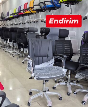 Ofis və oyun kresloları: Yeni, Təkərli, Qolları tənzimlənir, Dəri — 11