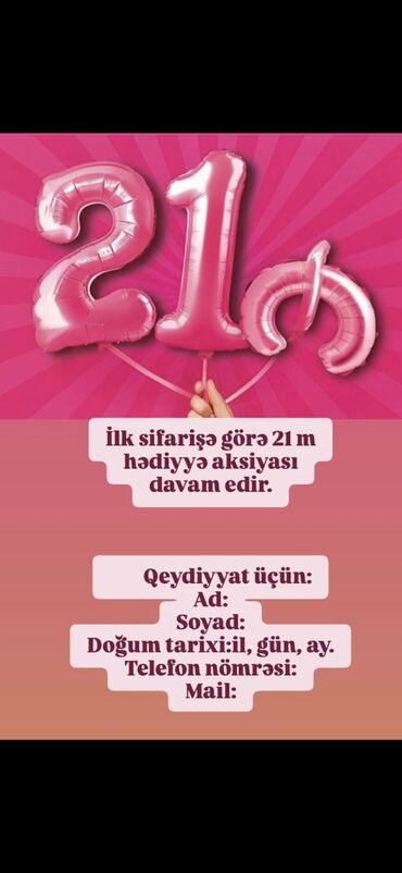 Tikinti və təmir: Xüsusi kampaniya: İlk sifarişə görə 21 m hədiyyə aksiyası davam edir