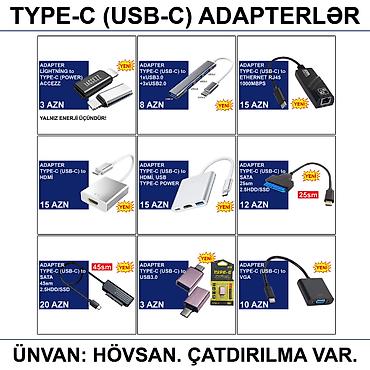 display: Adapterlər/Konverterlər (Çeviricilər) 📍Ünvan: Bakı şəh, Suraxanı ray — 7