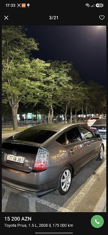 prius diskləri: Toyota Prius: 1.5 l | 2008 il Hetçbek — 3