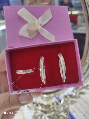 бриллиантовый набор цена: Очень красивый Набор Серебро покрыто золотом 925 пробы Камни фианиты