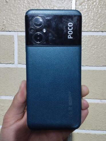 телефон беш сары: Poco M5, Б/у, 128 ГБ, цвет - Синий, 2 SIM