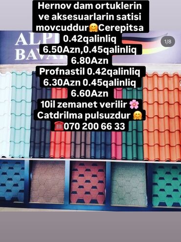 dekorativ divar daslari qiymeti: Metal dam örtükləri, Zəmanətli