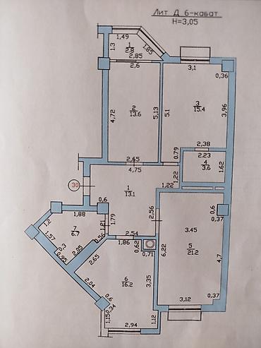 167: 3 комнаты, 93 м², Тунгуч мкр Элитка, 6 этаж, Евроремонт — 1