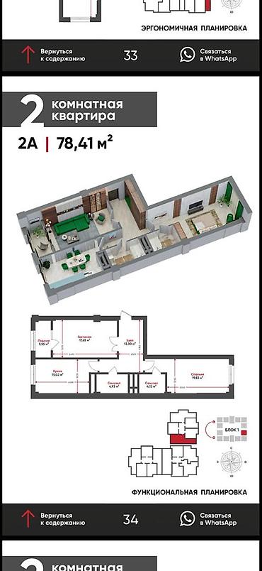 artwin: 2 комнаты, 78 м², Технопарк 8 этаж, ПСО (под самоотделку) — 2