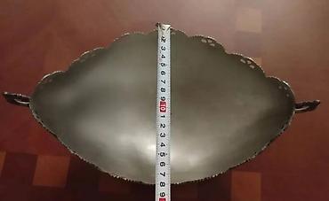 restoran aksesuarları: Metal dekorativ meyvə qabları (2 ədəd dəst) - Material: gümüş rəngli — 3