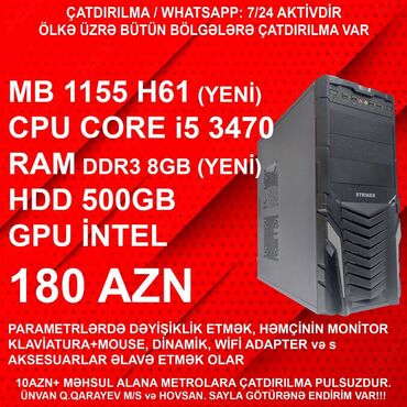 Masaüstü kompüterlər və iş stansiyaları: ⭐TƏK KEYS – 180 AZN ⭐22” Yeni Monitorla dəst – 280 AZN