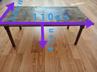 стол из массива: Jurnal masası, Yeni, Açılmayan, Taxta, Dördbucaq masa