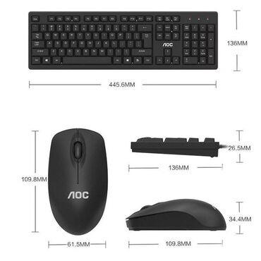 клавиатура и мышь для телефона в бишкеке: Клавиатура и мышь AOC KM210 HT 
art 2098