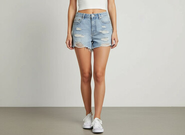 krótkie spodenki z wysokim stanem jeansowe: Shorts for women, size S