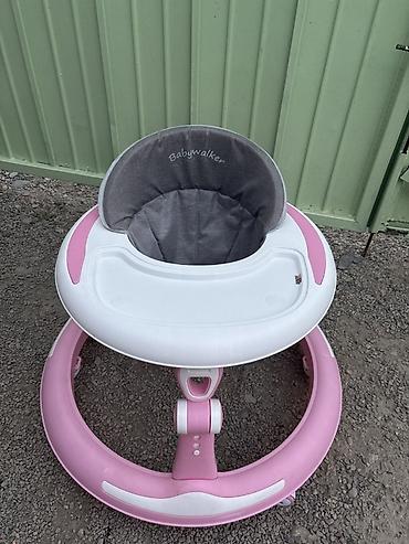 Балдар дүйнөсү: Детские ходунки Babywalker, розово-белые почти новые, пользовались 1 — 1