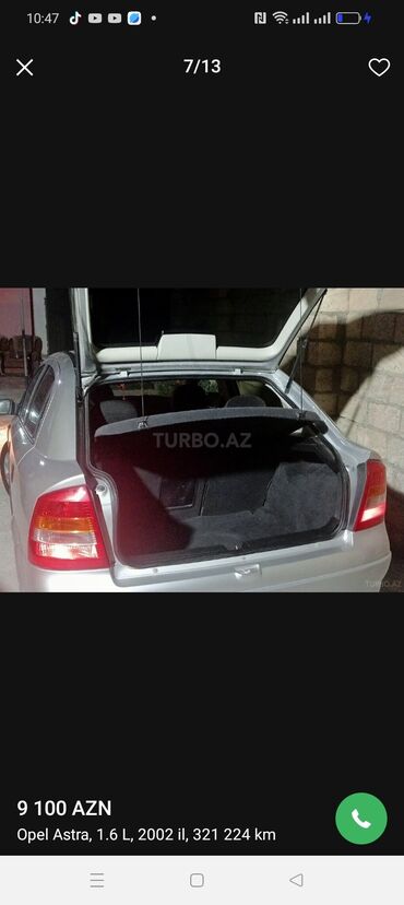 Opel: Opel Astra: 1.6 l | 2002 il 321224 km Sedan — 6