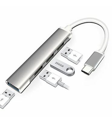 printer usb: USB-C çoxportlu hub/adaptor - Giriş: USB Type‑C - Çıxışlar: 3x USB-A — 1