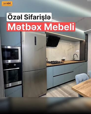 Özəl sifarişlə hazırlanmış mətbəx mebeli - Dizayn: Minimalist və