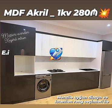 mətbəx mebelləri 2024: Mətbəx mebeli 1kv - 280m — 1