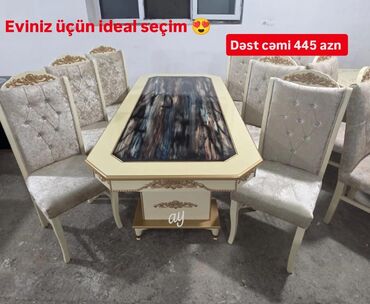 стол для переговоров овальный: Oval masa, Qonaq otağı üçün, 6 nəfər