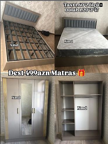 Yataq otağı dəsti Tərkib: - Taxt: 1.60 × 2.00 m ölçüdə, yumşaq lalafo.az -da Yataq otağı dəsti Tərkib: - Taxt: 1.60 × 2.00 m ölçüdə, yumşaq