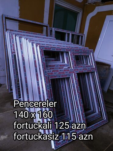 Plastik pəncərələr: Plastik qapi ve Penceteler kv 55 azn bawlayaraq 120 x 140 fortuckali — 3
