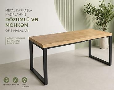 komputer stolustu: Məhsul: Metal karkaslı ofis masası Təsvir: - Dözümlü və möhkəm — 1