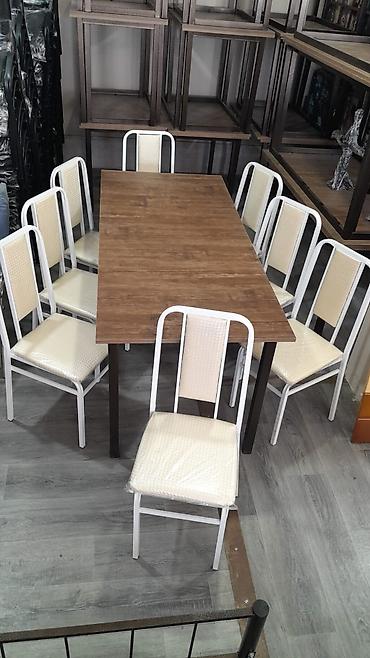 mətbəx üçün stol: Metal çərçivəli yemək otağı stulları - Material: toz boya ilə — 3