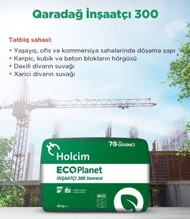 Sement: Holcim Sement, M-400, A-klass, Kredit var, Pulsuz çatdırılma — 7