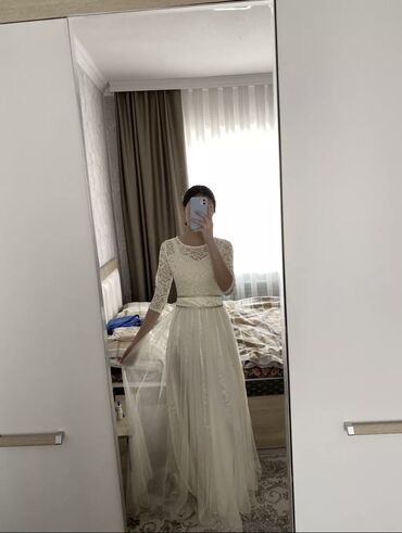 бирюзовое длинное платье: Вечернее платье, Длинная модель, 3XL (EU 46)