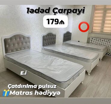 tek carpayilarin qiymeti: Yeni, Təknəfərlik çarpayı, Matras ilə