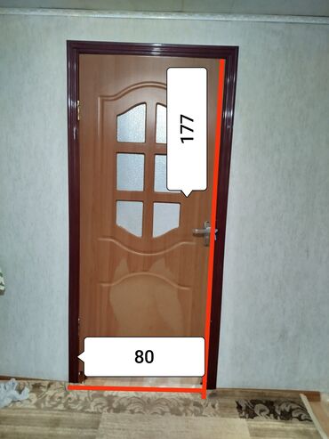 купить дверь в баню: Дверь с окнами, Б/у, 190 *80, Самовывоз