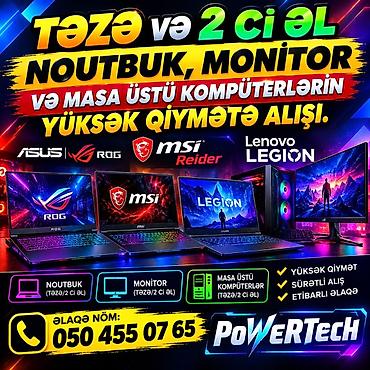 ikinci el komputer satisi: Təzə və 2-ci əl noutbuk, monitor və masaüstü kompüterlərin alışı — 1