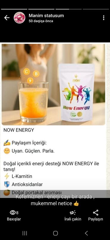 Вилки: Enerji caylarımız .Gün ərzində insana mükəmməl bir güc - enerji verir