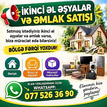 Xidmət: İkinci əl əşyalar və əmlakın satışı üçün elan yerləşdirilməsi