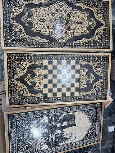 Nərdlər: +4 azn das ve zer Taxta nərd taxtası - Material: təbii ağac, iç hissə — 5