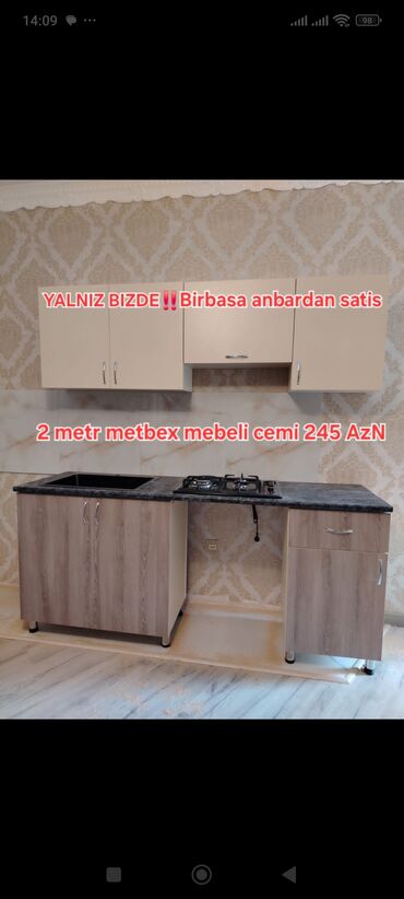 Mətbəx mebeli: Hal hazirda hazir veziyyetde 2 metr bir basa anbardan satis metbex -da lalafo.az — 6 Mətbəx mebeli: Hal hazirda hazir veziyyetde 2 metr bir basa anbardan satis metbex — 6