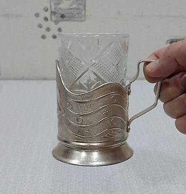 stəkan altlığı: Stəkanlar, rəng - Qızılı, Şüşə, 1 əd, SSRİ — 1