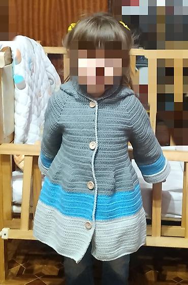 вязанная: Кардиган вязаный, ручной работы, новый, на девочку 4-6 лет — 1