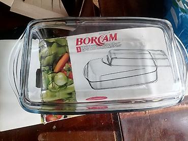ət məhsulları: BORCAM düzbucaqlı şüşə bişirmə qabı (qapaqlı) reyal alcıya endırım — 2