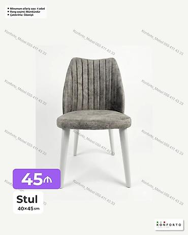 Stullar: Məhsul: Ev və ofis üçün mebel 1) Stul – 49×49 sm - Zərif dizaynlı — 9
