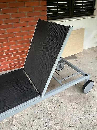 Ležaljke i ljuljaške: Baštenska ležaljka na točkiće - Konstrukcija od metala u svetlosivoj — 5