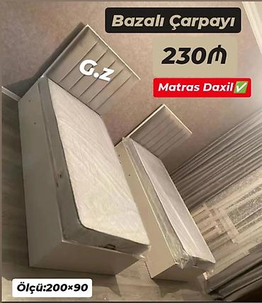 tek matraslar: Bazalı tək çarpayı – ölçü: 200×90 sm • Başlıq hissəsi yumşaq — 1