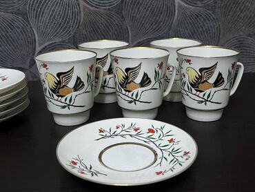 силиконовые формы в баку: Чайный набор, цвет - Белый, Фарфор, СССР