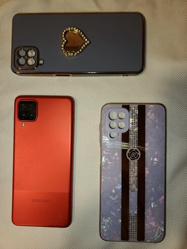 Samsung: Samsung Galaxy A12, 32 GB, rəng - Qırmızı, Barmaq izi, İki sim kartlı, Face ID