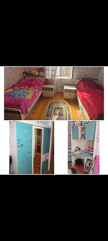 islenmis skaf: Oğlan üçün, İşlənmiş, 2 təknəfərlik çarpayı, Tumba, Yazı masası, Dolab — 1