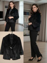 Пиджаки: Шубка натуральная из кролика, размер XS-S, на стройную девушку, надета