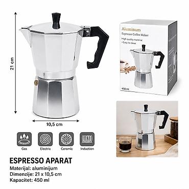 KMT Za moka kafu crni srebrna 5404559 Aluminijumski aparat za