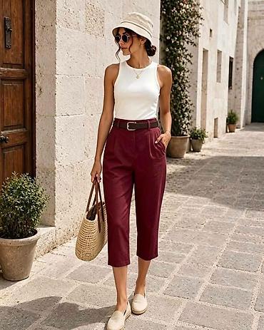 camel active jeans: Lagane ženske letnje pantalone sa dubokim strukom + gratis braon kaiš — 3
