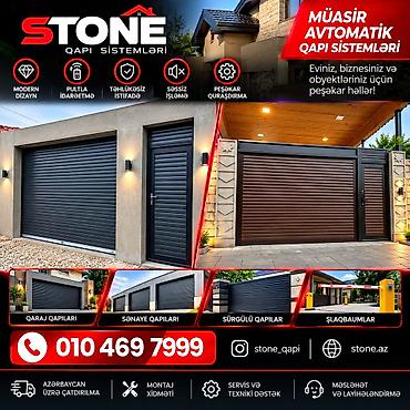 stone: Yeni Qaraj darvazası, Jalüz, Avtomatik, rəng - Qara, Qapı ilə, Kredit yoxdur, Ödənişli quraşdırma, Pulsuz çatdırılma — 1