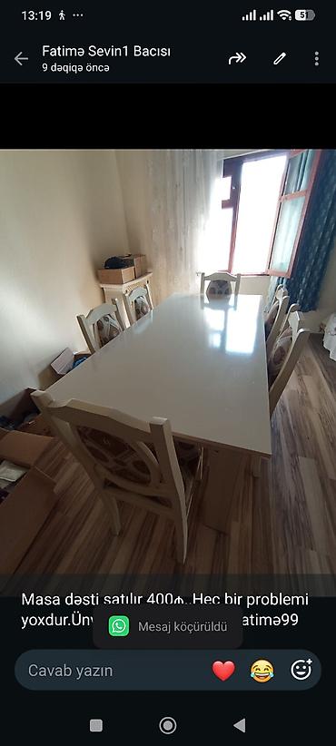 Masa dəsti satılır 400₼. Heç bir problemi yoxdur.Ünvan lalafo.az -da Masa dəsti satılır 400₼. Heç bir problemi yoxdur.Ünvan