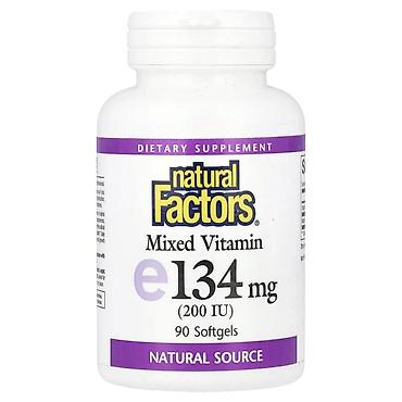 karas kapsul: Natural Factors Mixed Vitamin E 134 mg (200 IU) – 90 softgel Məhsulun — 1
