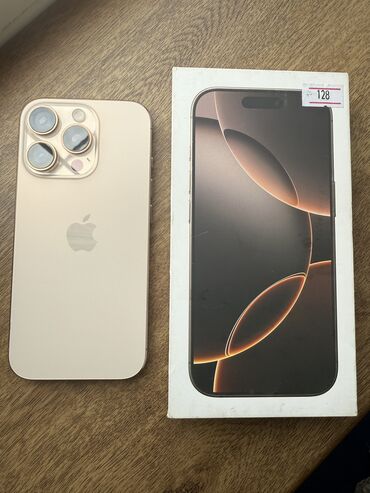 world telecom iphone 12 pro: IPhone 16 Pro, 128 GB, Desert Titanium, Zəmanət, Barmaq izi, Simsiz şarj
