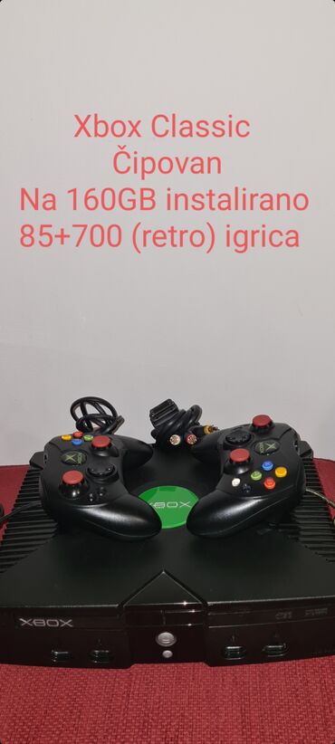 cik cak presa tehnomanija: ★ Prodajem u odličnom stanju i ispravan XBOX Classic 160GB čipovan 85